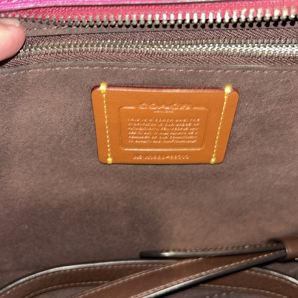 100% Authentic Coach Courier Pink Hibiscus Pewter Carryall Snakeskin Purse Bag - Picture 16 of 16